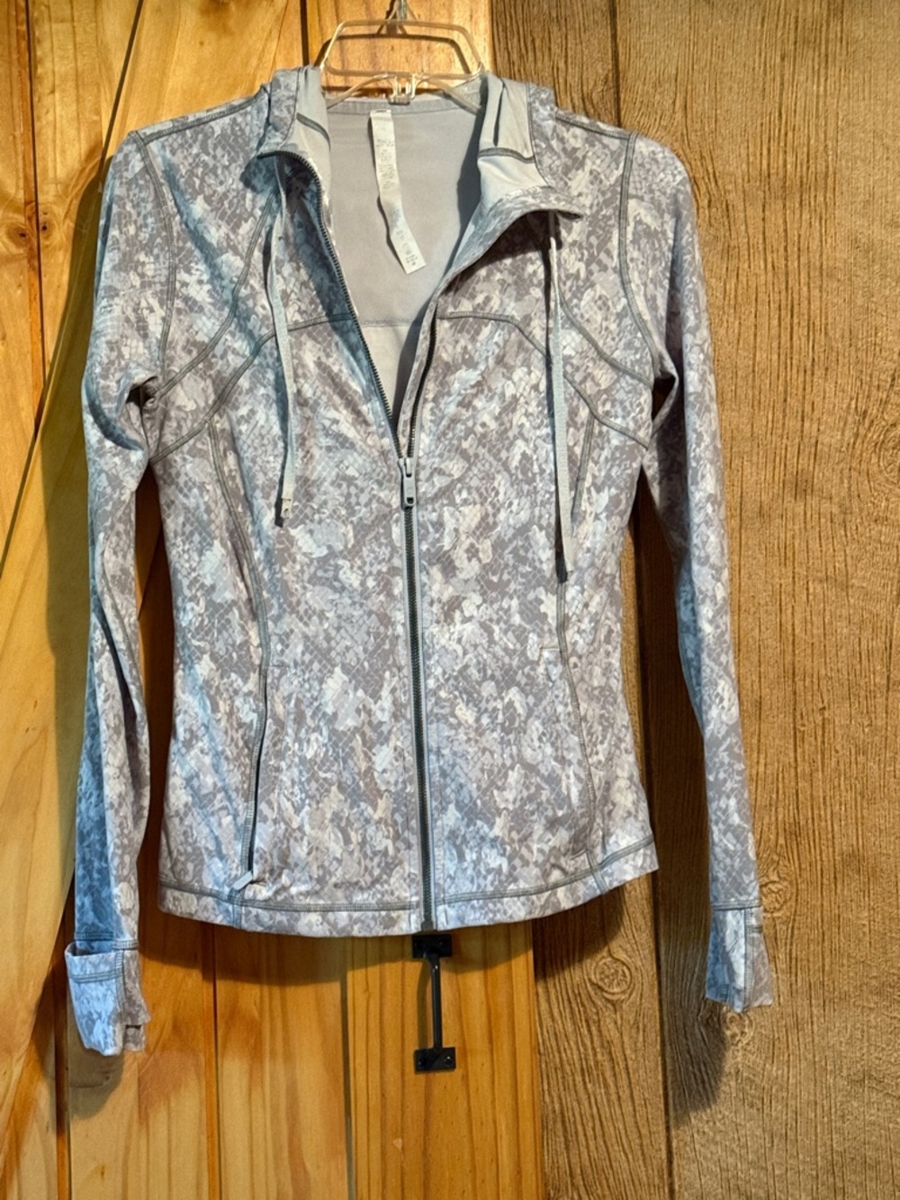 lululemon athletica Light Gray Patterned Full-Zip Jacket